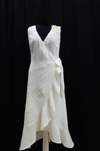 Load image into Gallery viewer, Vintage evening dress, Cream Wrap Dress UK Size 14