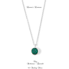 Load image into Gallery viewer, May Birthstone Jewellery, Emerald Necklace, 925 Sterling Silver necklace