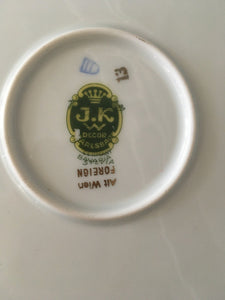 Two Handle Platter Cake Plate JKW stamped Carlsbad BAVARIA SYLVIA Beehive stamp Number 13
