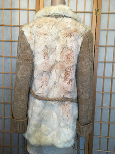 Vintage fur coat, genuine rabbit fur coat. Size 10