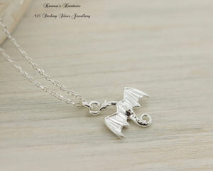 925 Sterling Silver Dragon Pendant, Silver Dragon Necklace