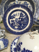 Load image into Gallery viewer, Johnson Bros, Willow, Plate Blue and White Ceramics c.1940 to c.1959