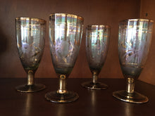 Load image into Gallery viewer, Antique Gold Stemmed Wine Glasses