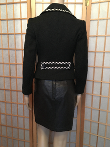 Mark Russell designer Jacket, 1970s vintage black and white jacket, U.K. Size 10