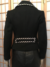 Load image into Gallery viewer, Mark Russell designer Jacket, 1970s vintage black and white jacket, U.K. Size 10