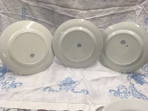Antique Blue and White Pearlware plates c.1890 Three blue and white plates