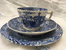 Load image into Gallery viewer, W R Midwinter &#39;Landscape&#39; Blue and White Teacup Trio set blue and white plate blue and white saucer blue and white teacup