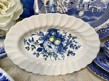 Load image into Gallery viewer, Myott, Claremont, Floral, Blue and white Ironstone oval dish.