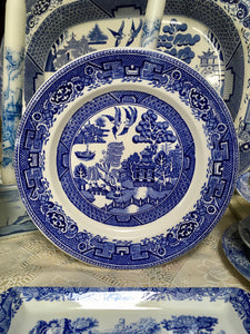 Alfred Meakin, England, Old Willow, Blue and White Plate c.1940s