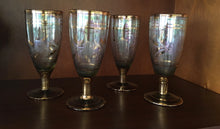 Load image into Gallery viewer, Antique Gold Stemmed Wine Glasses