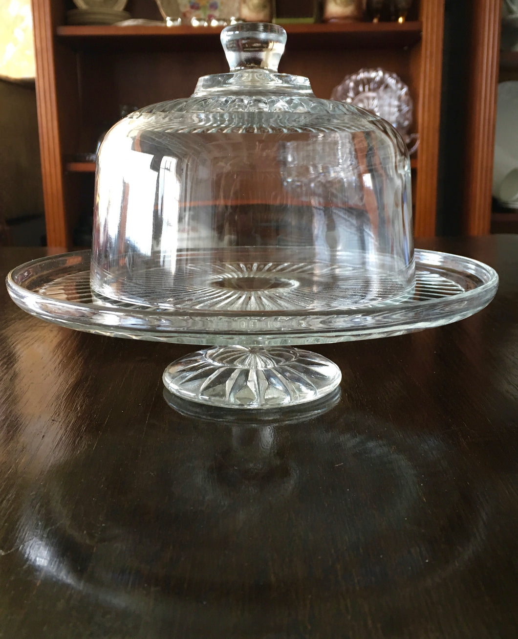 19th Century Tazza with Glass Dome