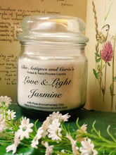 Load image into Gallery viewer, Jasmine with sweet peony. Soy Wax candles, Love and Light Candle collection.