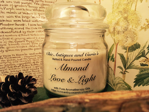 Almond with sweet lemongrass. Love and Light Candle collection.