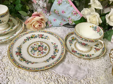 Load image into Gallery viewer, E B Foley Ming Rose pattern, tea cup trio set. c.1950s