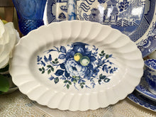 Load image into Gallery viewer, Myott, Claremont, Floral, Blue and white Ironstone oval dish.