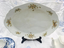 Load image into Gallery viewer, Large White Ironstone Platter, 18 inch Large floral Antique White Ironstone Platter, Heavy ironstone